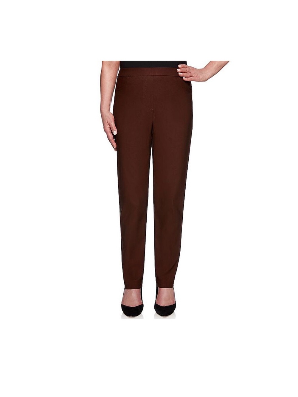 Alfred Dunner Straight-Leg Pull-On Pants in Brown